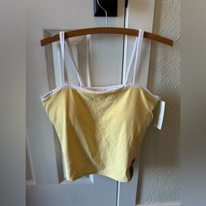 Yellow and White Women's Cami